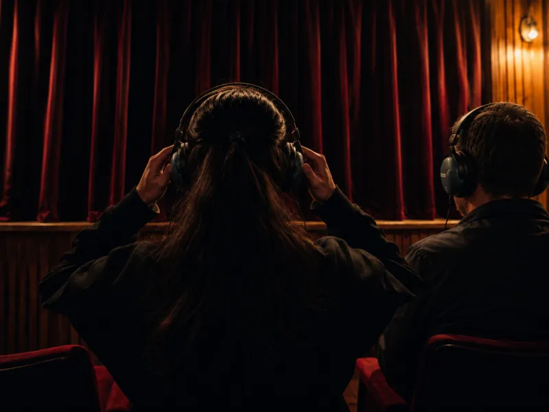 A INVISIBLE audience member in headphones